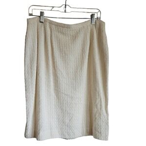 NWT S Nemeroff white wool blend midi skirt‎ Size 14